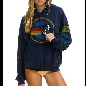 aviator nation pullover hoodie in navy